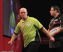 Showdown: Van Gerwen will take on <b>Peter Wright</b> in the final on New Year&#39;s <b>...</b> - article-0-1A59905100000578-432_634x529