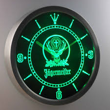 Us 36 99 Nc0572 Jagermeister Beer Neon Light Signs Led Wall Clock In Wall Clocks From Home Garden On Aliexpress