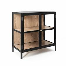 Crystal Cove 30in Black Glass Cabinet