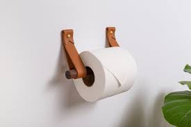 Leather Toilet Paper Holder Kit With
