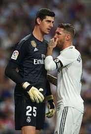 Thibaut courtois is 28 years old and was born in belgium.his current contract expires june 30, 2024. Sergio Ramos Of Real Madrid Speaks To His Teammate Thibaut Courtois Real Madrid Thibaut Courtois Club Atletico De Madrid
