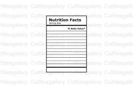 nutrition facts template grafik von