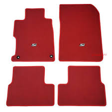 honda civic coupe red nylon floor mats