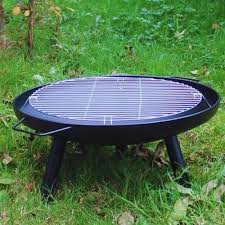 fire pit 60cm with bbq grill and legs