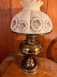 Milk Glass Shade Converted Oil Lamp