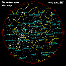 Astronomy Star Charts December 21 2003 Santas North