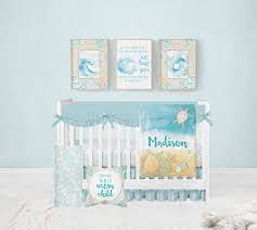 Personalized Ocean Crib Sheet Crib