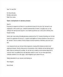 Cover Letter For Science Job Sample Cover Letter For Lab Assistant