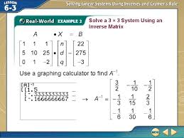 solving linear systems using inverses