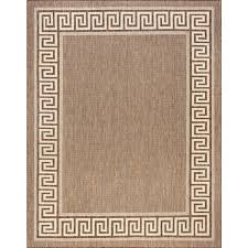 tayse rugs eco greek key brown