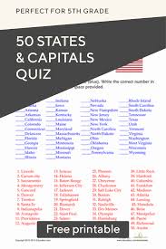 Each time you take this quiz the questions and answers are randomly shuffled. 50 States And Capitals Quiz Studying The 50 U S State Capitals Use This Printable And Answer Key To States And Capitals State Capitals Quiz Learning States