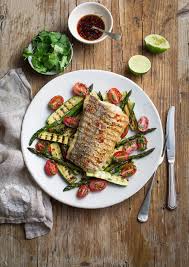 grilled hake with soy and lime drizzle