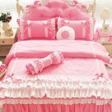 Full Cotton Pink Bedding Set Ruffles