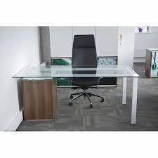 Glass Teak Wood Modular Office Desk