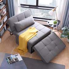 Grey Comfy Small Folding Futon Lounge