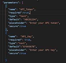 parameters defined in manifest json