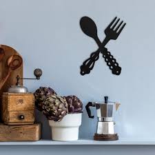 Spoon Shaped Metal Fork Spoon Wall