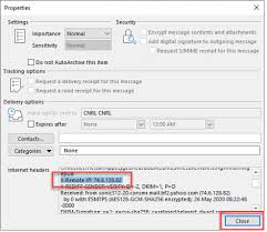how to trace email sender ip address in