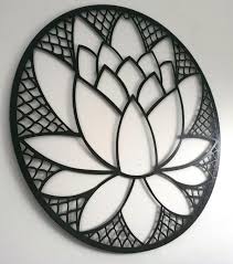 75cm Lotus Metal Garden Wall Art