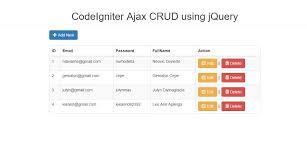 crud web app using codeigniter jquery