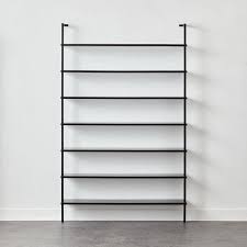 Stairway Black Wide Wall Mounted Bookcase