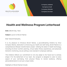 wellness program letterhead template