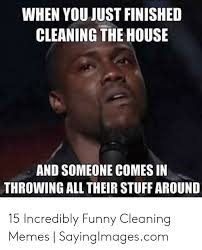 Cleaning with children in the house is like brushing your teeth while eating oreos. instead of cleaning the house i just watch an episode of hoarders and think, well my house looks great! 15 Funny Memes Cleaning House Factory Memes