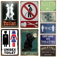 Toilet Metal Sign Industrial Deco