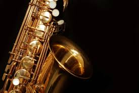 beautiful golden saxophone stock photo