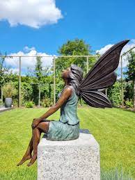 Beautiful Bronze Angel Garden Fairy