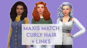 maxis match curly hair custom content