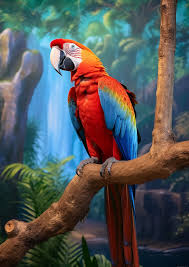 macaw parrot print bird print tropical