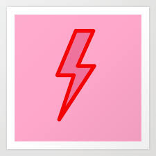 Pink And Red Y2k Lightning Bolt