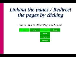 how to link to other pages in asp net