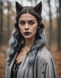 woman werewolf halloween costume face