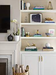 floating shelves living room