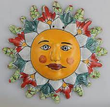 Mexican Talavera Sun Face Hand Painted