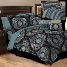 Adria Teal Reversible Piece Bedding For