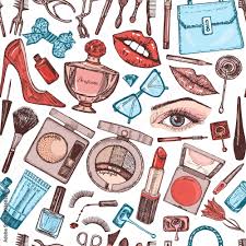 cosmetics for makeup seamless pattern