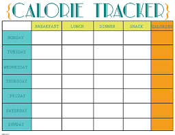 Printable Calorie Tracker Chart Free Printable Calorie