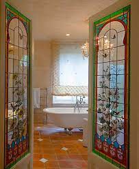 Glass Bathroom Door Stained Glass Door