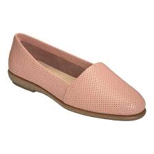 Womens Aerosoles Ms Softee Loafer Size 95 W Pink Perfed Leather