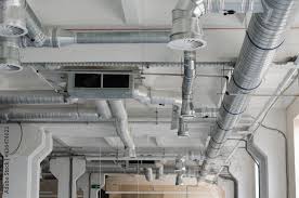 Air Duct Air Conditioner Pipe On White