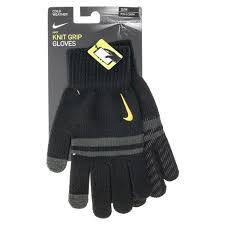 Nike Stripe Knitted Tech And Grip Gloves In Black And Anthracite