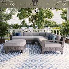 Loading more martha stewart content. Martha Stewart Oakland Patio 5 Piece Rattan Sectional Seating Group With Cushions Wayfair