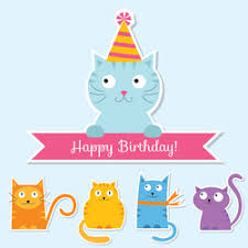 cat birthday vector images over 12 000