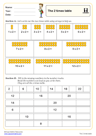 the two times table worksheet pdf