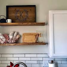Natural Floating Shelves For Kitchens