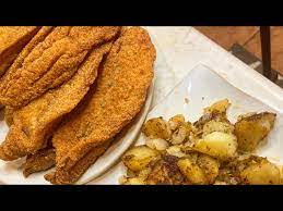 fried swai fillets and fried potatoes