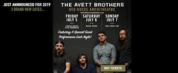The Avett Brothers Tickets 5th July Red Rocks Amphitheatre